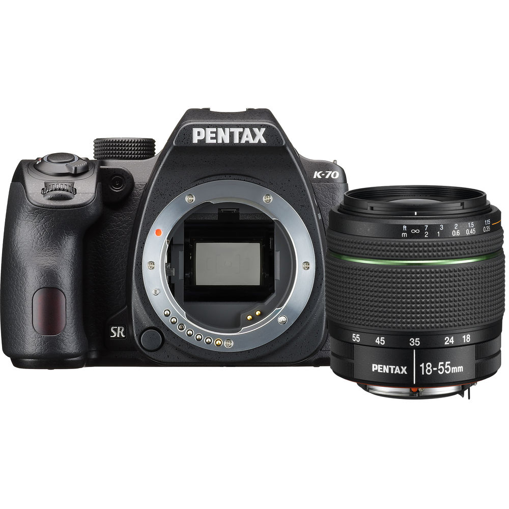 Зеркальный фотоаппарат PENTAX K-70 + объектив DA L 18-55 WR черный