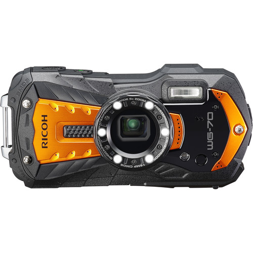 Водонепроницаемый фотоаппарат WG-70 оранжевый с черным