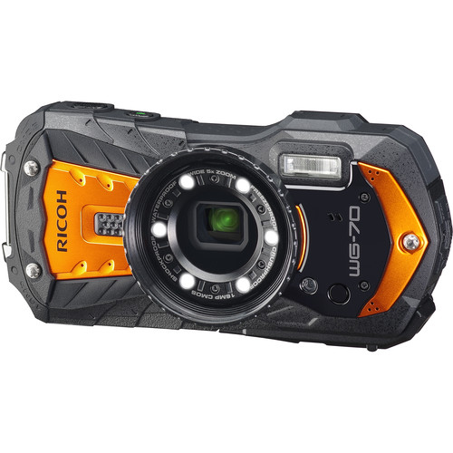 Водонепроницаемый фотоаппарат WG-70 оранжевый с черным