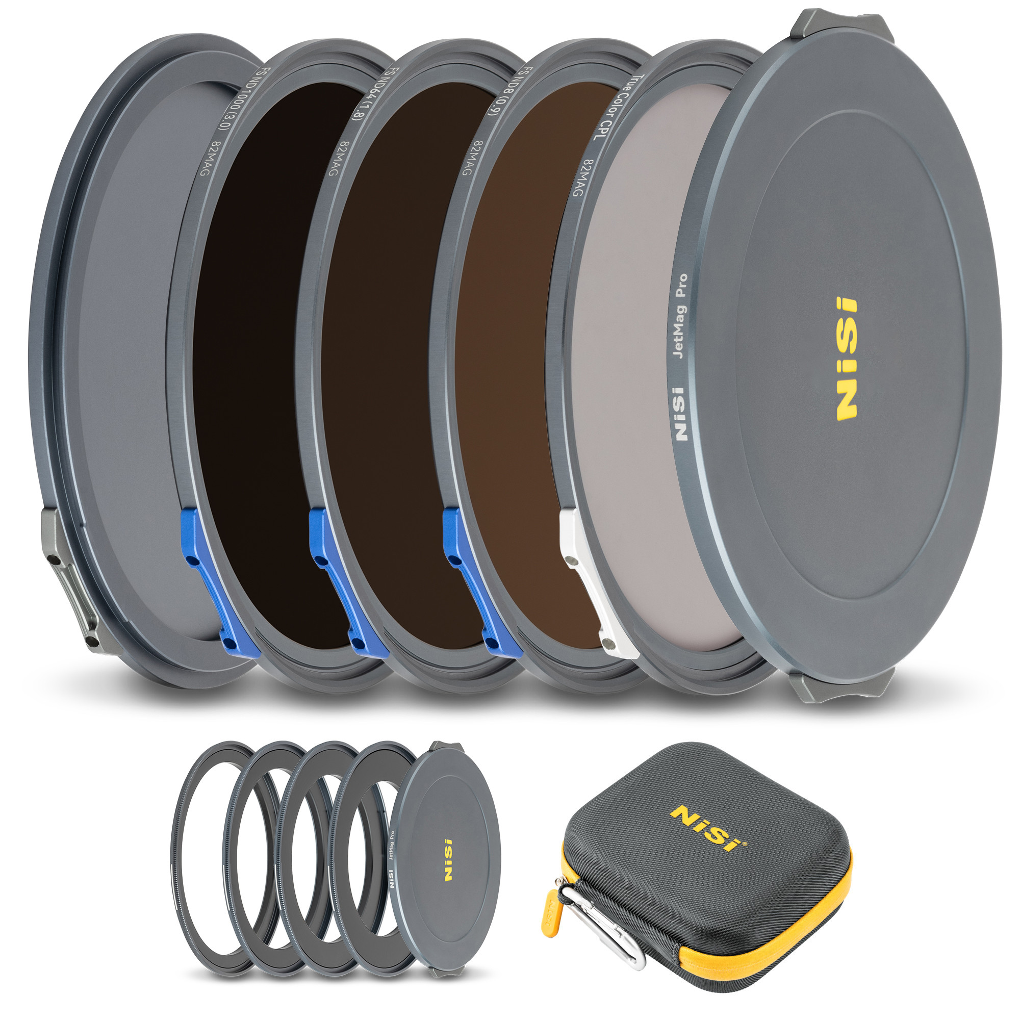 Набор светофильтров NiSi JetMag Pro Landscape ND Kit 82MAG (FS ND 3 Stop, FS ND 6 Stop, FS ND 10 Stop, TC CPL, адаптеры 67mm/72mm/77mm/82mm, крышки, чехол)